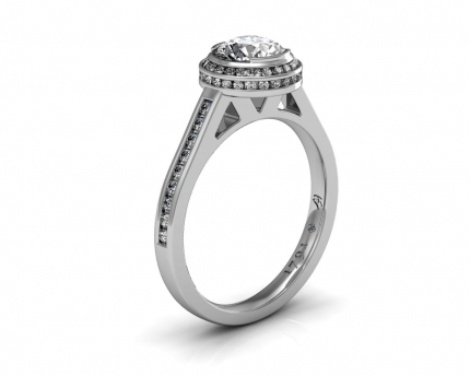 Custom Cluster Design Round Brilliant Diamond Ring in Platinum 950 AU